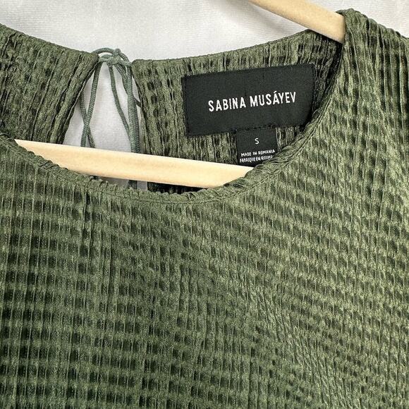 Anthropologie Sabina Musayev Green Renaissance Crepe Satin Midi Dress Size Small - Picture 5 of 8